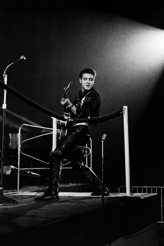 Eddie Cochran B&W 18x24 Poster In Leather On Stage Rare! | eBay