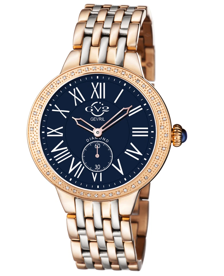 GV2 by Gevril Astor Women's Blue Dial Two tone watch