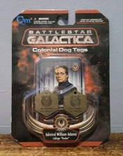 2007 BATTLESTAR GALACTICA Colonial Dog Tags - Admiral Adama, Callsign "Husker"