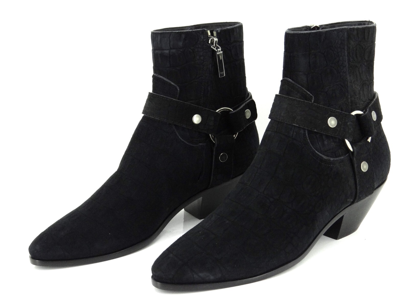 Stivaletti Saint Laurent Biker Donna Scarpe In Pelle Taglia 42 Nera