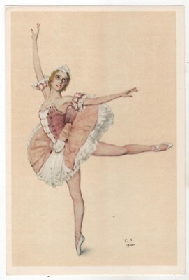 1960 DUDINSKAYA ''Sleeping Beauty'' BALLET Ballerinas Dancer Russian Postcard OLD