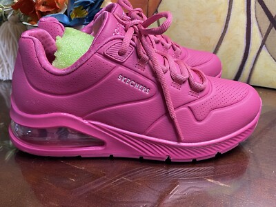 New Skechers Million Air Elevat-Air Wedge Lace Up Sneakers Hot Pink Size 