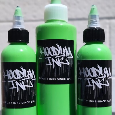 HOODLUM INK - H20 Permanent Acrylic Paints - Kiwi 4oz refills