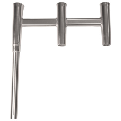 Tigress Gs Trident Rod Holder - Bent Butt - Polished Aluminum