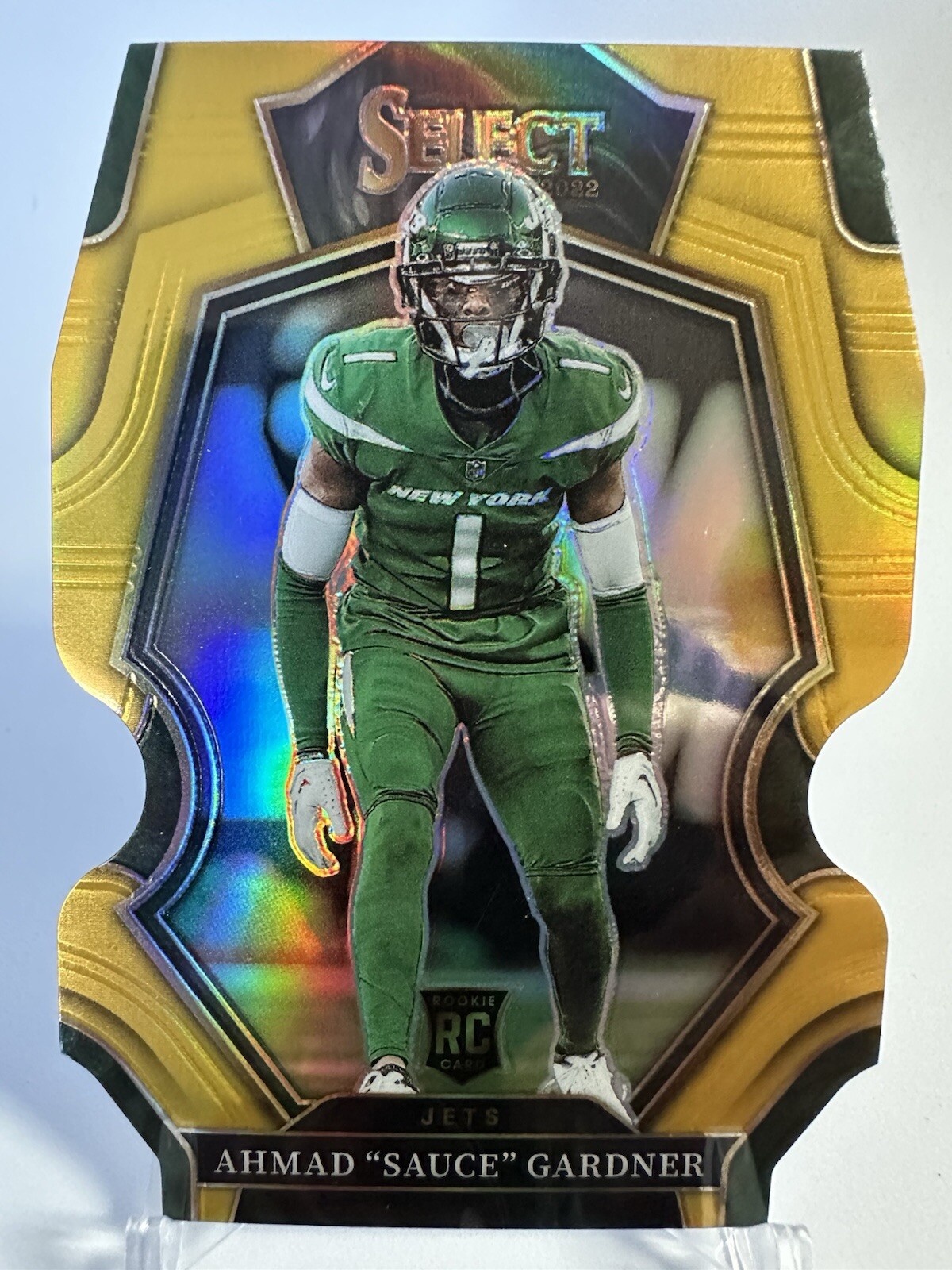 2022 Panini Select - Premier Level Gold Disco Prizm #177 Ahmad Gardner /10 (RC)