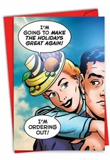 Funny Christmas Card w/ Envelope 5"x7" - Make Holidays Great Again! (Nobleworks)