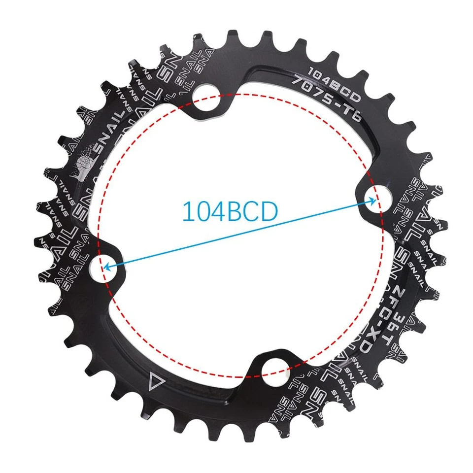 Round tooth Narrow Wide Ultralight Tooth Plate MTB Mountain Bike BCD Chainwheel - Image 2 of 4