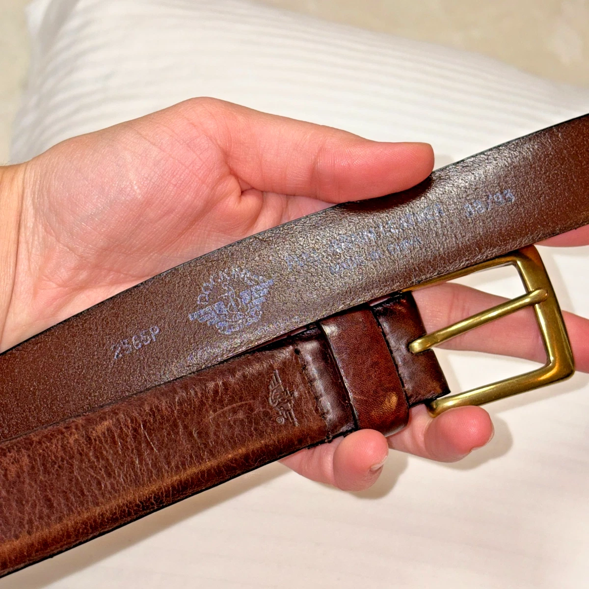 Dockers 90s Blue Vintage Genuine Leather Gold Studded Shell Belt Size Small/Med Dockers Men main image 2