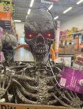 5 ft POSABLE LED PITTED SKELETON!! Home Accents Home Depot Halloween 2025!! 🖤