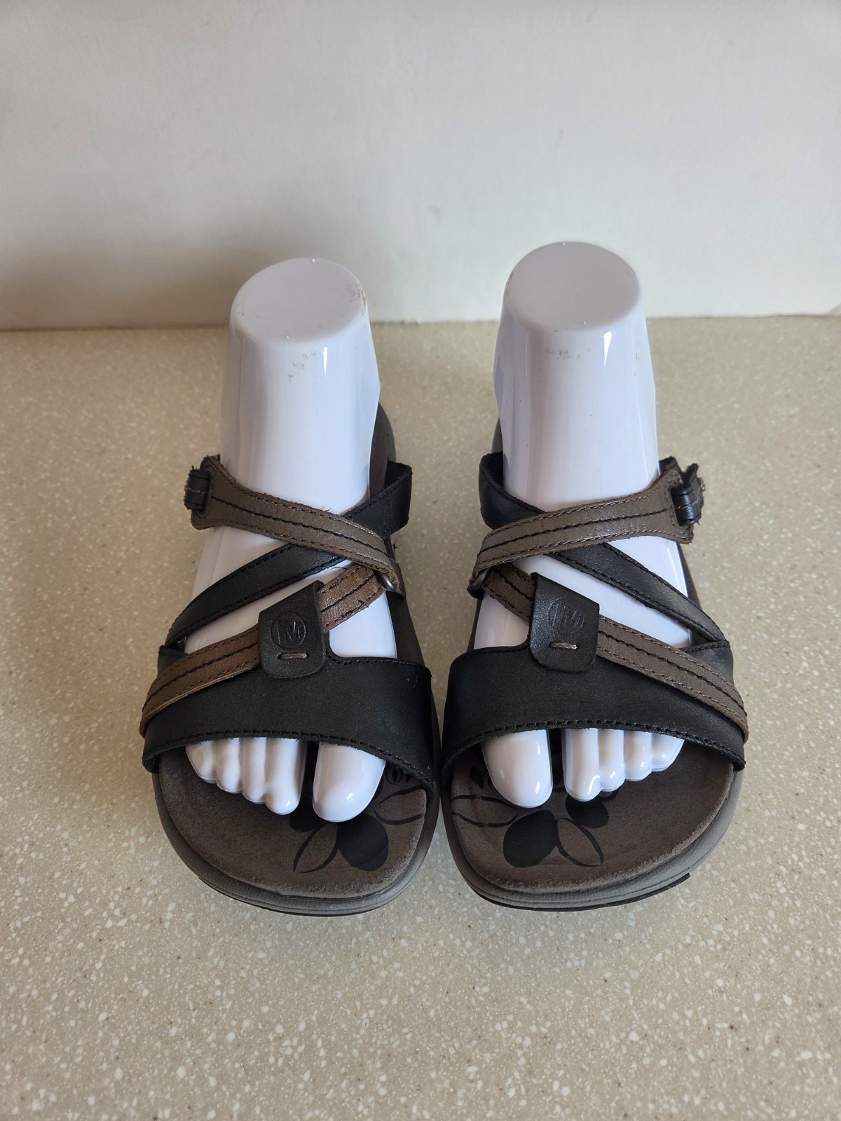 MERRELL MIDNIGHT PERFORMANCE FOOTWEAR SANDALI DONNA TAGLIA 8 PELLE NERO MARRONE