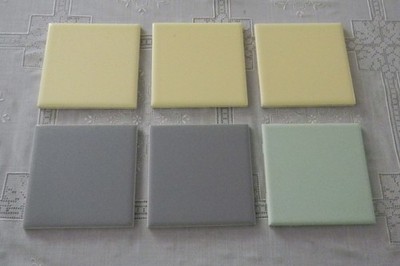 Lot of SIX  MCM Unused Glazed Ceramic Tiles 4.25 inch Suntile Robertson Aztec