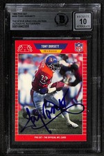 Tony Dorsett Signed 1989 Pro Set Denver Broncos Card Beckett Auto 10
