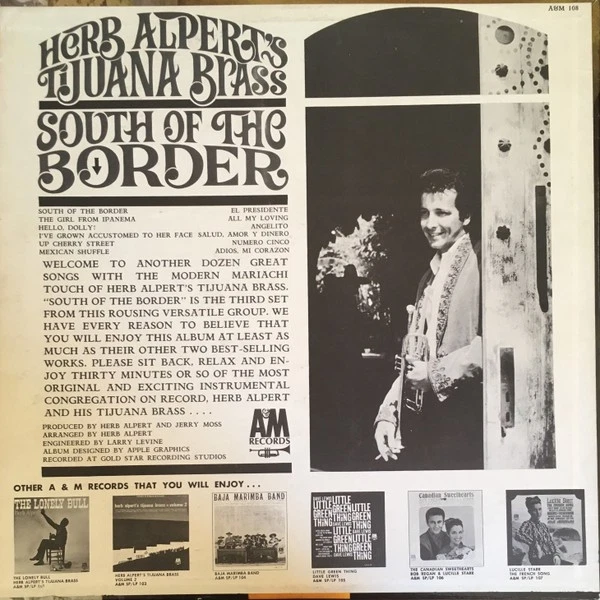 Herb Alpert & The Tijuana Brass - South Of The Border (LP, Album, Mono, Pit) (Ve Foto 2 de 4
