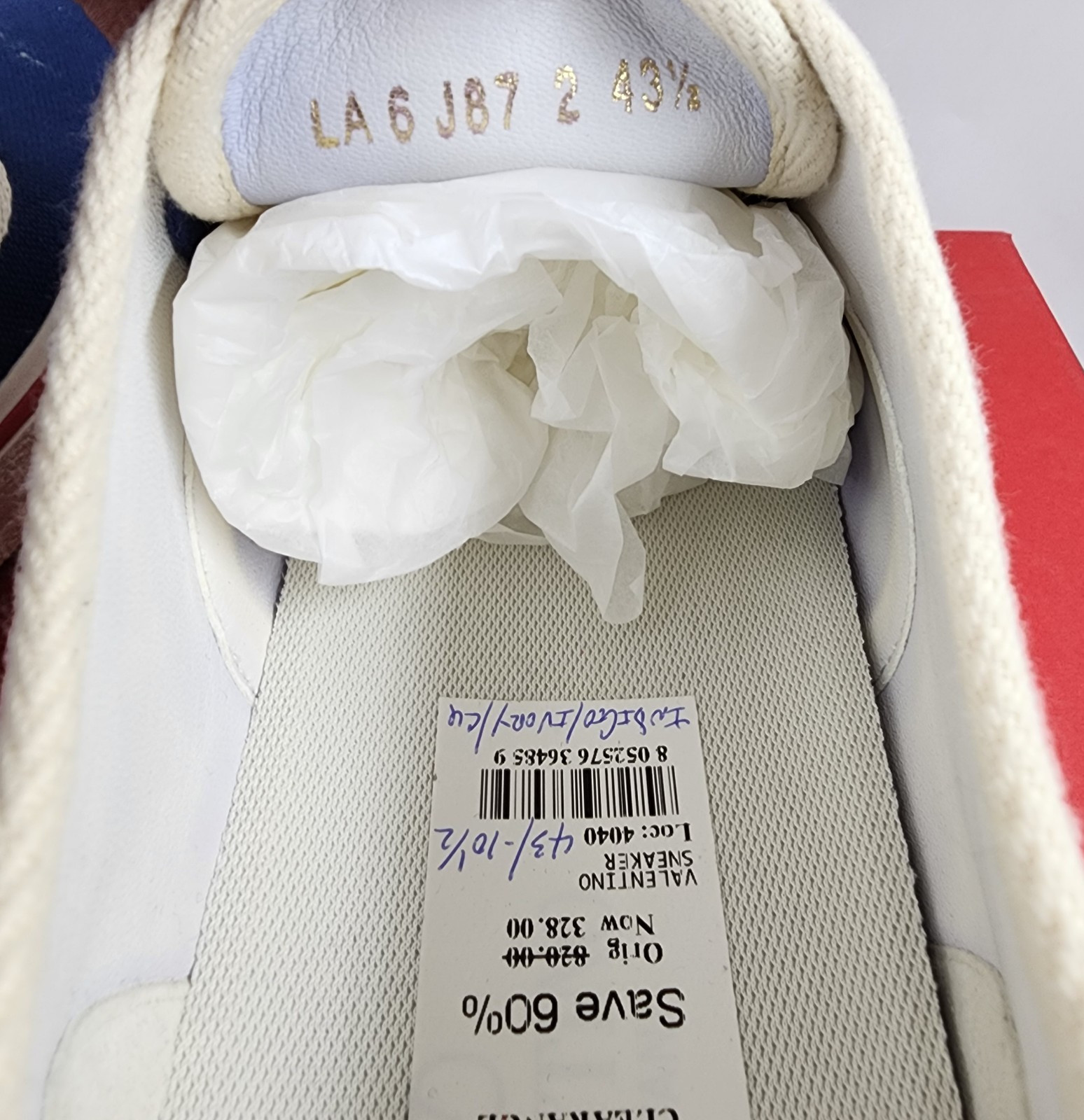 Valentino Garavani Nojoke V Logo Low Top Sneakers Men 43.5 Indigo/Ivory Lace Up image 9