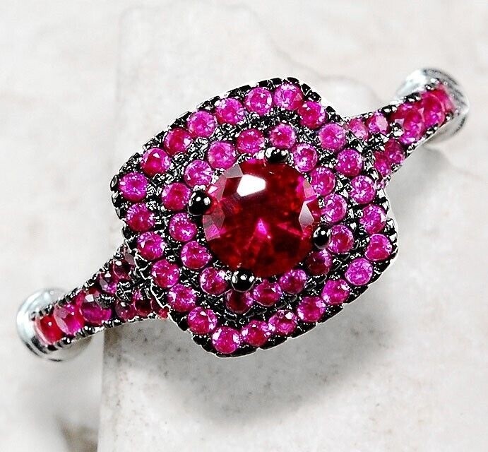 2CT Heat Treated Rubellite Tourmaline 925 Sterling Silver Ring Jewelry Sz 8 MP2