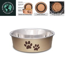 Bella Dog Bowls- Stainless Steel Dog  Cat Bowls - Spill Proof Dog Food Bowl,...