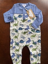 Angel Dear Dinosaur Bamboo Romper With Pocket 6-12 Months NWT