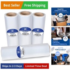 4 Pack of 18" Plastic Stretch Film Wrap 1200 feet Each 500 Stretch Ability