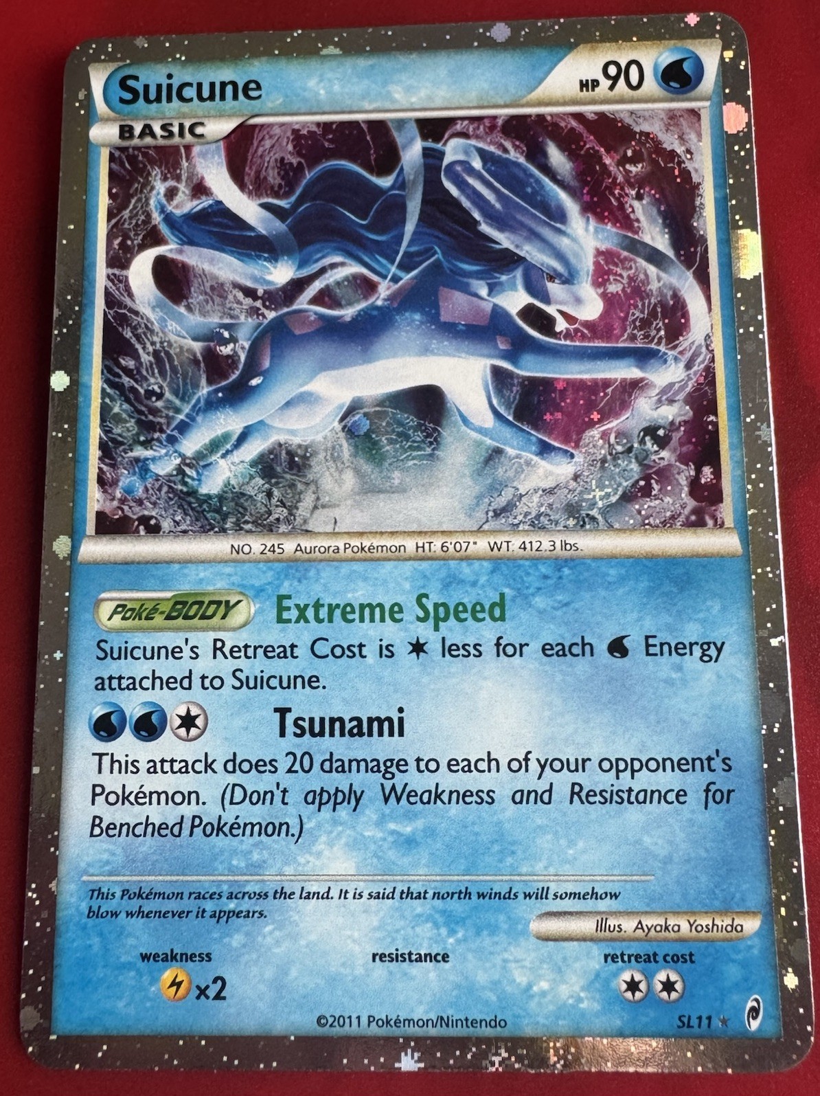 Pokemon TCG Suicune SL11 Call of Legends Shiny Holo Rare EN 2011 HP90 Basic