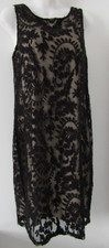Wallis dress ladies 12 lace sleeveless fitted straight dress black & Nude dress
