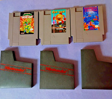 Lot of 3 NES Nintendo Games Cartridges Tetris, Pac-Man, TMNT Ninja Turtles II