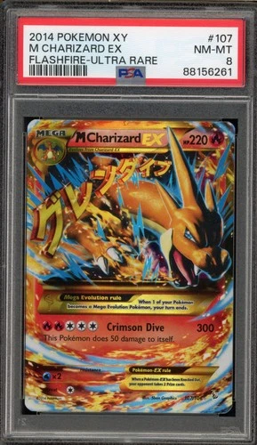 Pokemon M Charizard EX XY Flashfire Holo Ultra Rare #107 PSA 8