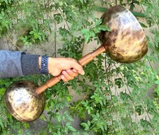 The Double Chalice Singing Bowl With Handle, Handmade Sound Healing