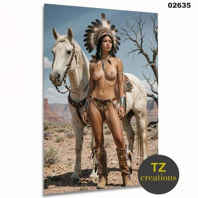 Metall Blech Poster Leinwand Männerhöhle Spielzimmer Garage Akt Indianer Indianer