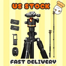 76" Travel Camera Tripod with 360° Ball Head & Phone Holder