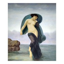 Quadro Dipinto a Mano Olio su Tela 50x60 cm Dona al Mare Classico Made in Italy
