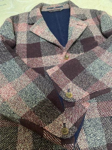 45rpm Men's Tailored Jacket L Multicolor Check Wool Made in Japan image 3