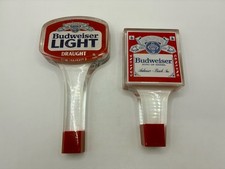 Vintage Budweiser Acrylic Lot Of 2 Clear Beer Tap Handles BUD 6&rdquo; & Bud Light 7"