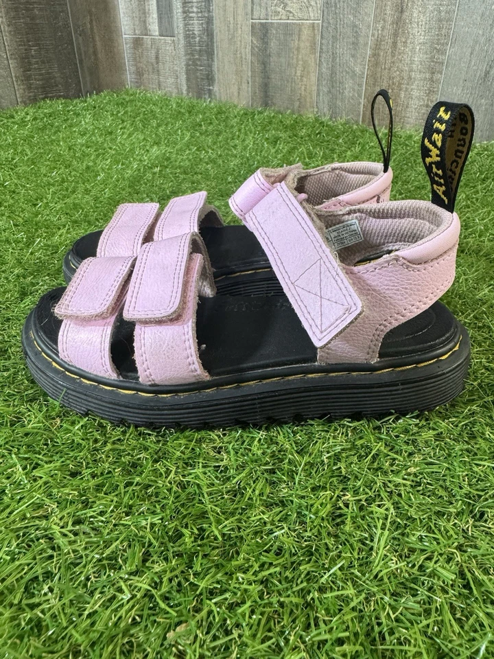 Сандалии детские Dr. Martens розовые кожаные с ремешками молодежный размер Великобритания 8/США 9 - Изображение 2 из 4