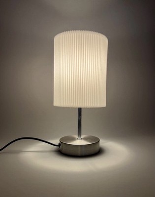 Minimalistische Tischlampe Nachttisch Nachtlicht 3D Falten Stoffschirm Dekoration E14