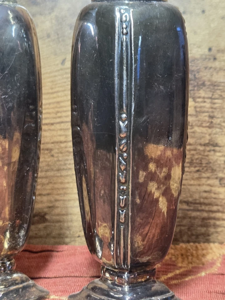 Juego de cocteleras de sal y pimienta de plato de plata Rogers Oneida de colección 1881 Foto 4 de 4