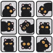 Diamond Art Refrigerator Magnets, 9 PCS Cat Diamond Art Kits for Adults, DIY
