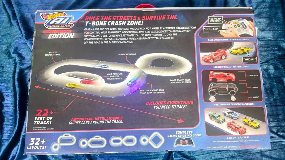 Hot Wheels AI Intelligent Street Race System 2 Smart Cars & Talking Controllers - Image 2 of 4