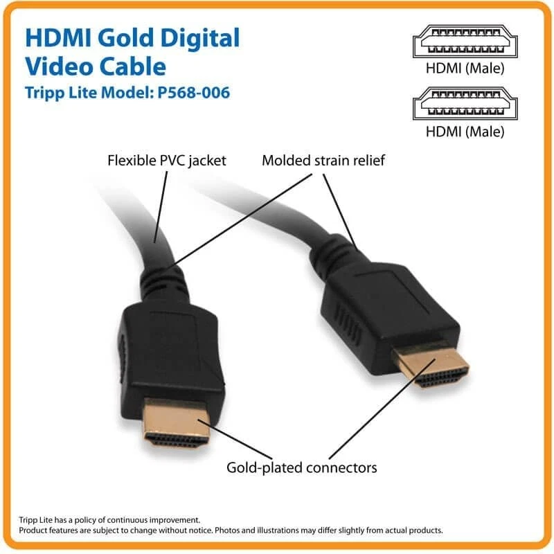 Tripp Lite High Speed HDMI Cable, Ultra HD 4K x 2K, Digital Video with Audio (M/ - Image 4 of 4