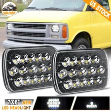 Pair 7x6inch Led Headlights For Chevy Express 1500 2500 3500 Astro Cargo Van GMC