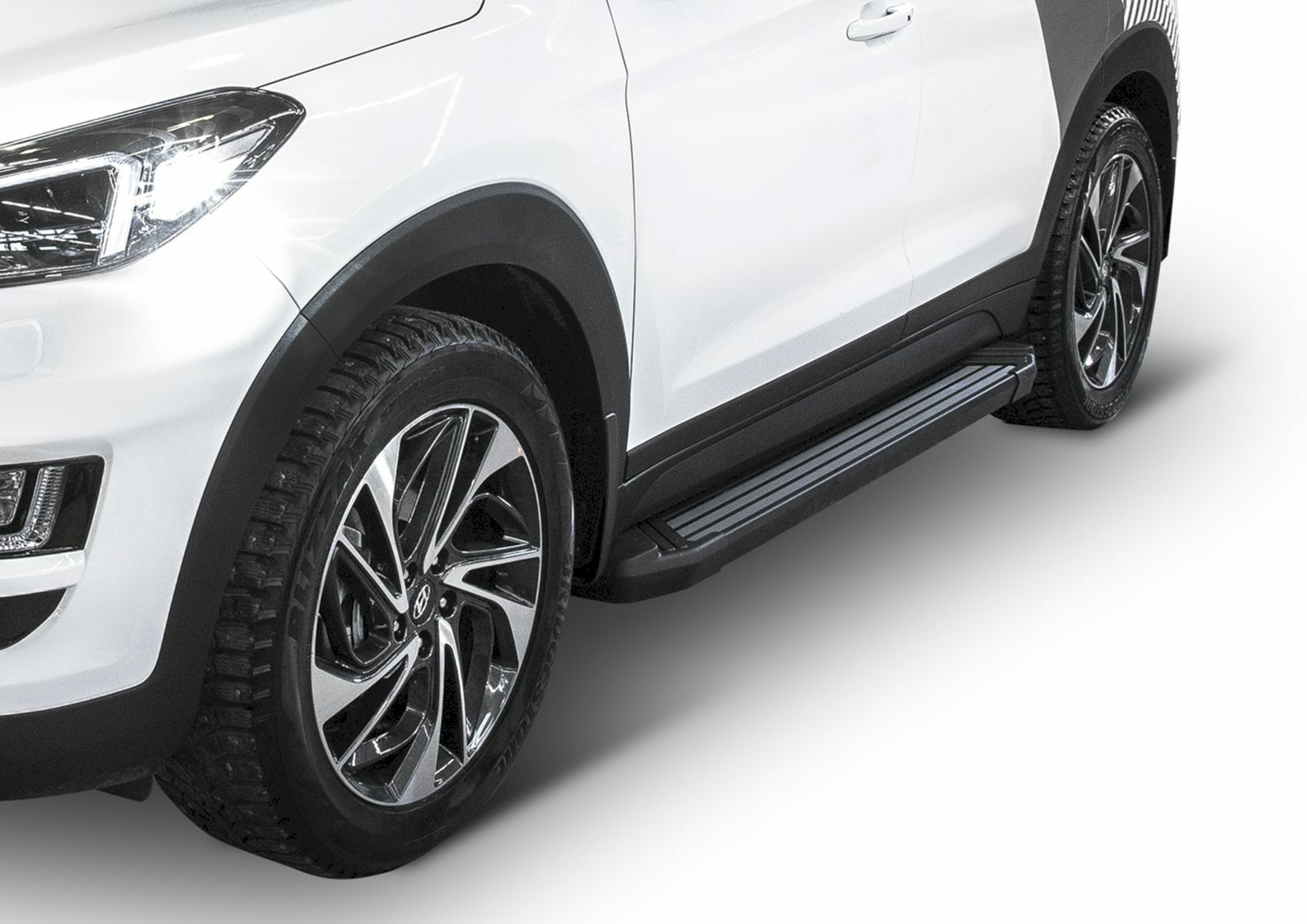 Marche-pieds RIVAL en aluminium noir pour Hyundai Tucson 2015-2020