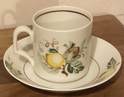 Villeroy & Boch Bali Vitro Porcelain Tea Cup + Saucer White Yellow Fruit Flowers - Picture 2 of 4