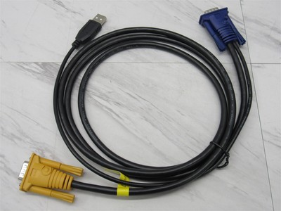 NEW 6FT USB KVM Cable with 3in1 SPHD & built-in PS/2 to USB converter