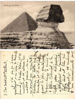 Old postcard AK EGYPT Sphinx and Pyramid (421331)