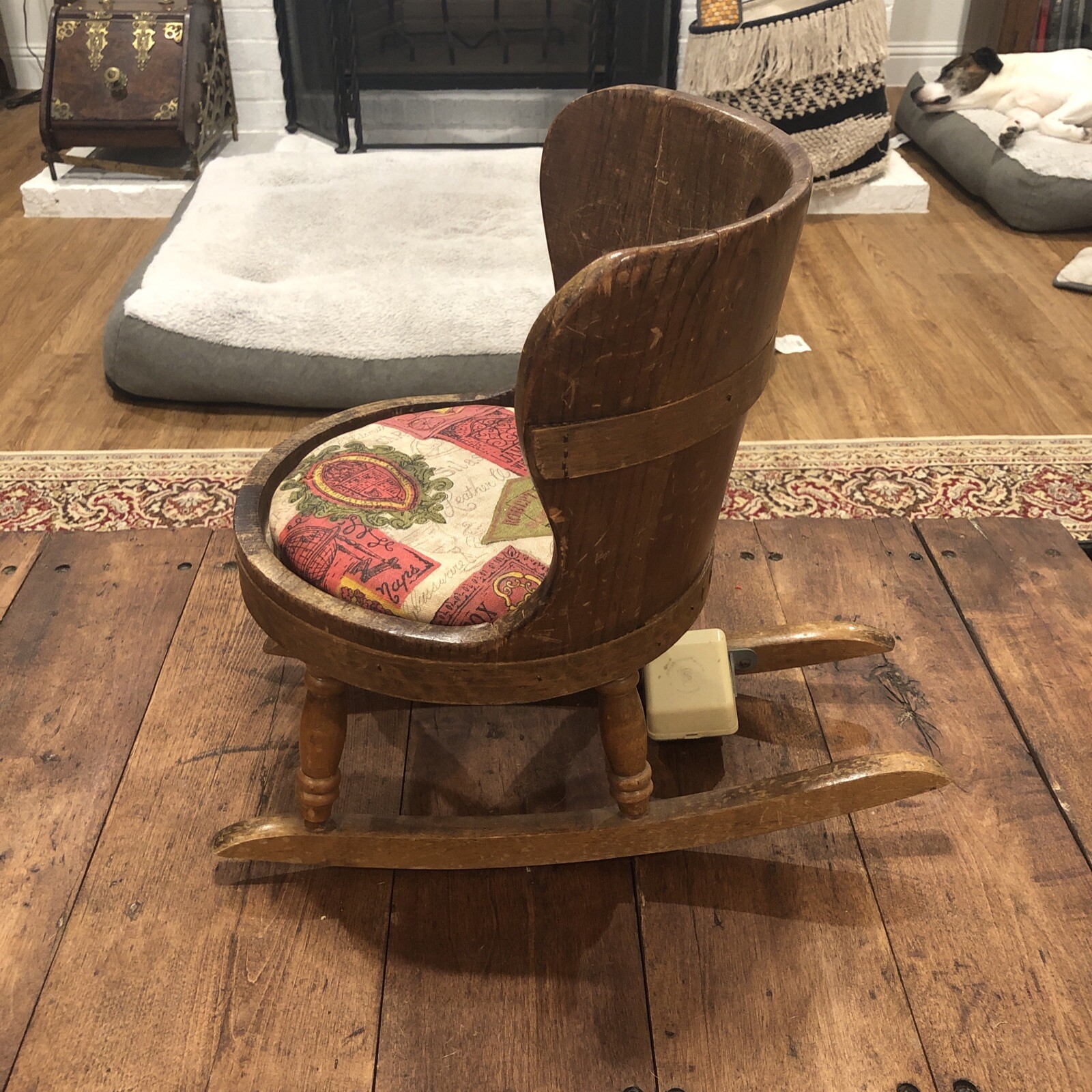 Antique Children’s Wood Rocking Chair C. L. LANE CO Swisstone Music Box
