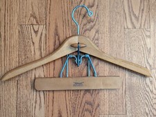 Vintage SETWELL Wood 17 1/2" Across Suit Jacket  Slack /Skirt HD Dual Hanger