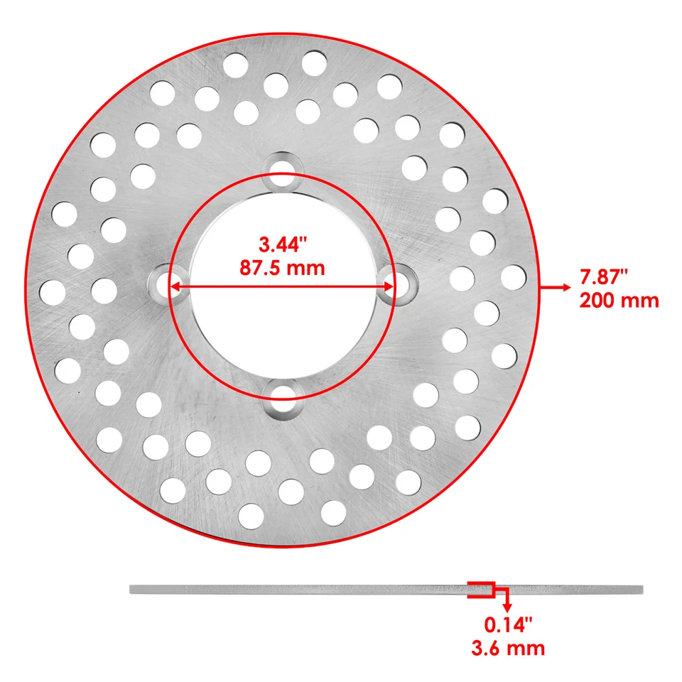 Rotor de disco de freno delantero y trasero con almohadilla para Yamaha Rhino 660 YXR660 4X4 2004-2007 Foto 2 de 4