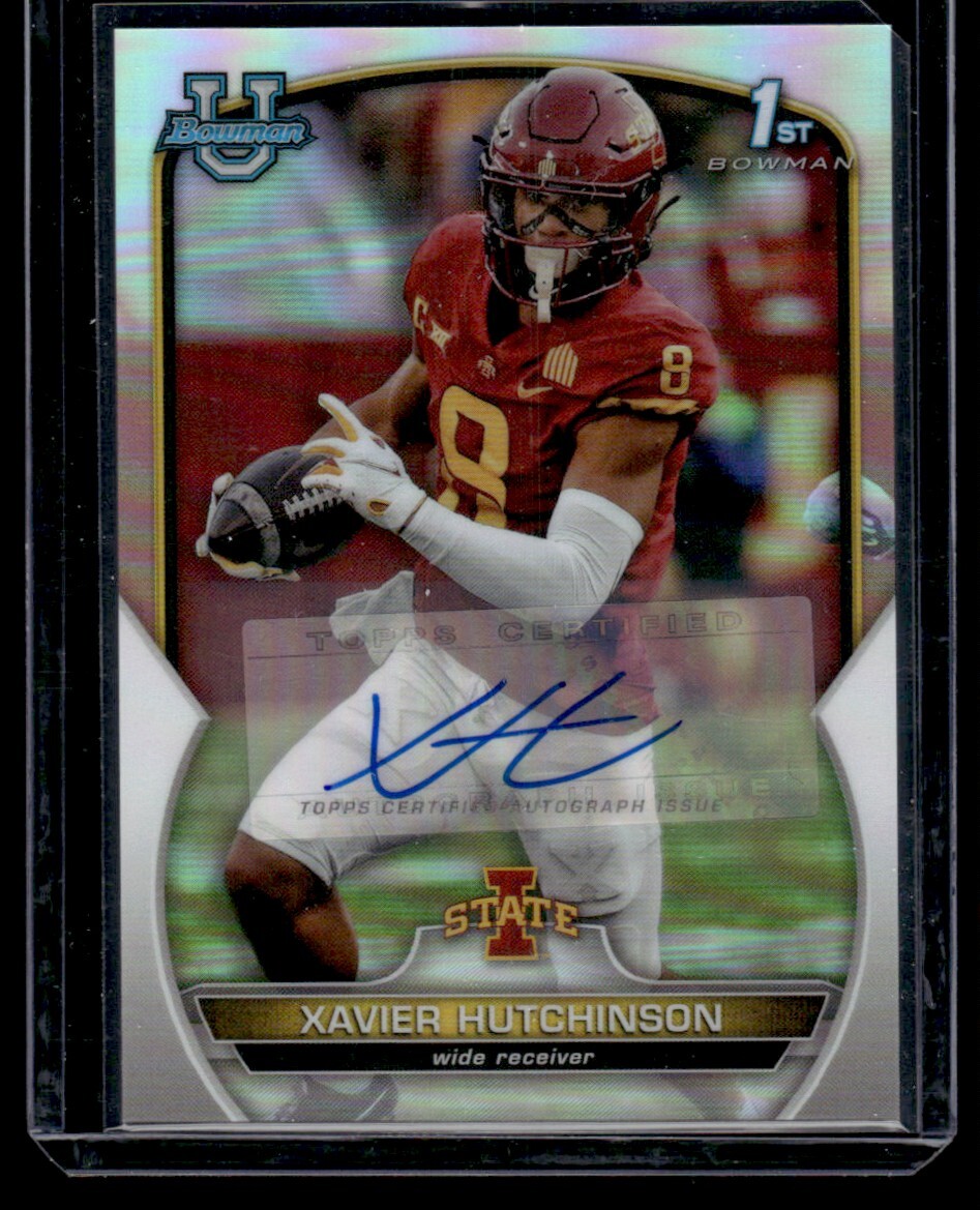 2022 BOWMAN CHROME UNIVERSITY REFRACTOR XAVIER HUTCHINSON Auto 480/499
