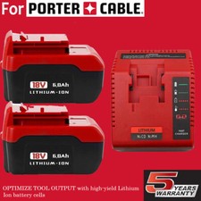 18 Volt 6.0Ah Lithium Battery/Charger for Porter Cable 18V PC18BLX PC18BL Tool