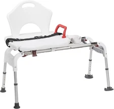 Folding Universal Sliding Transfer Bench - White