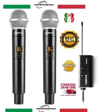 WM552 DOPPIO MICROFONO WIRELESS PLUG-AND-PLAY SET UHF PROFESSIONALE GARANZIA IT
